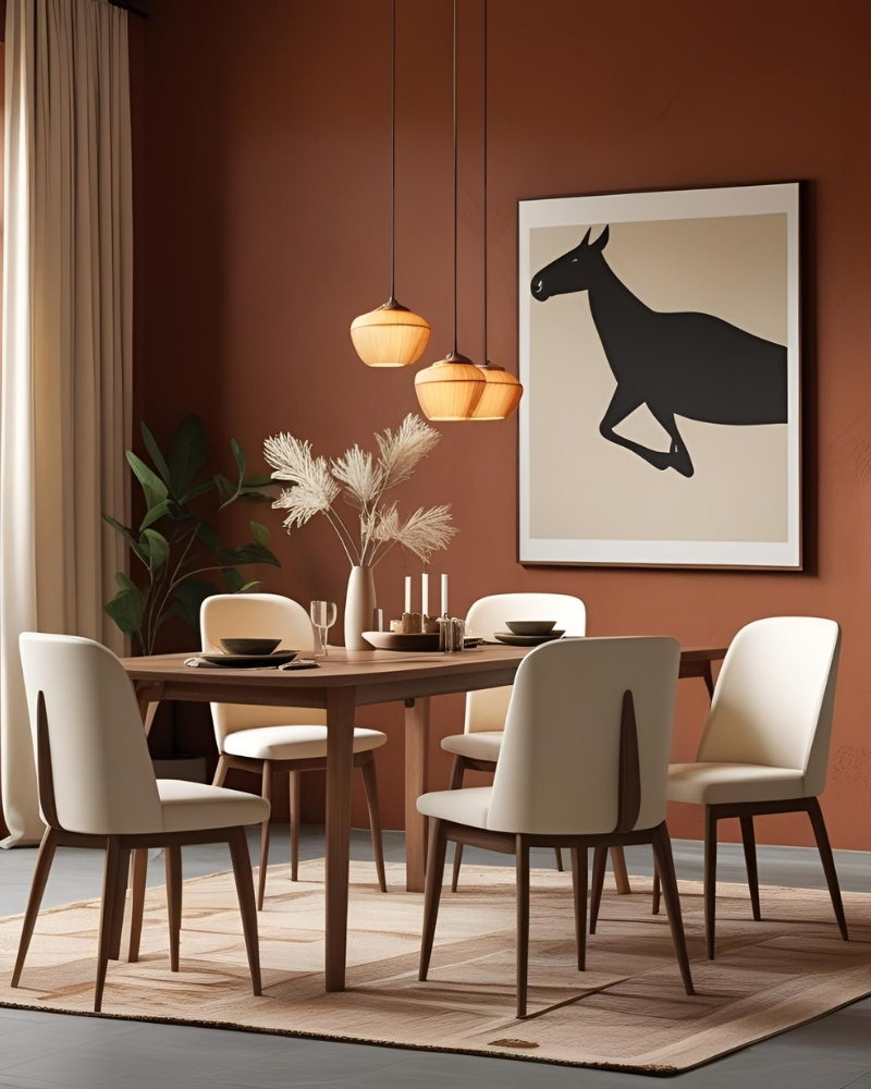 An elegant dining room set for a formal dinner with a stylish chandelier